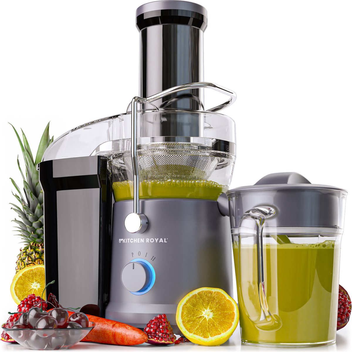 De Kitchen Royal Sapcentrifuge 1200W 3-Snelheden in één oogopslag