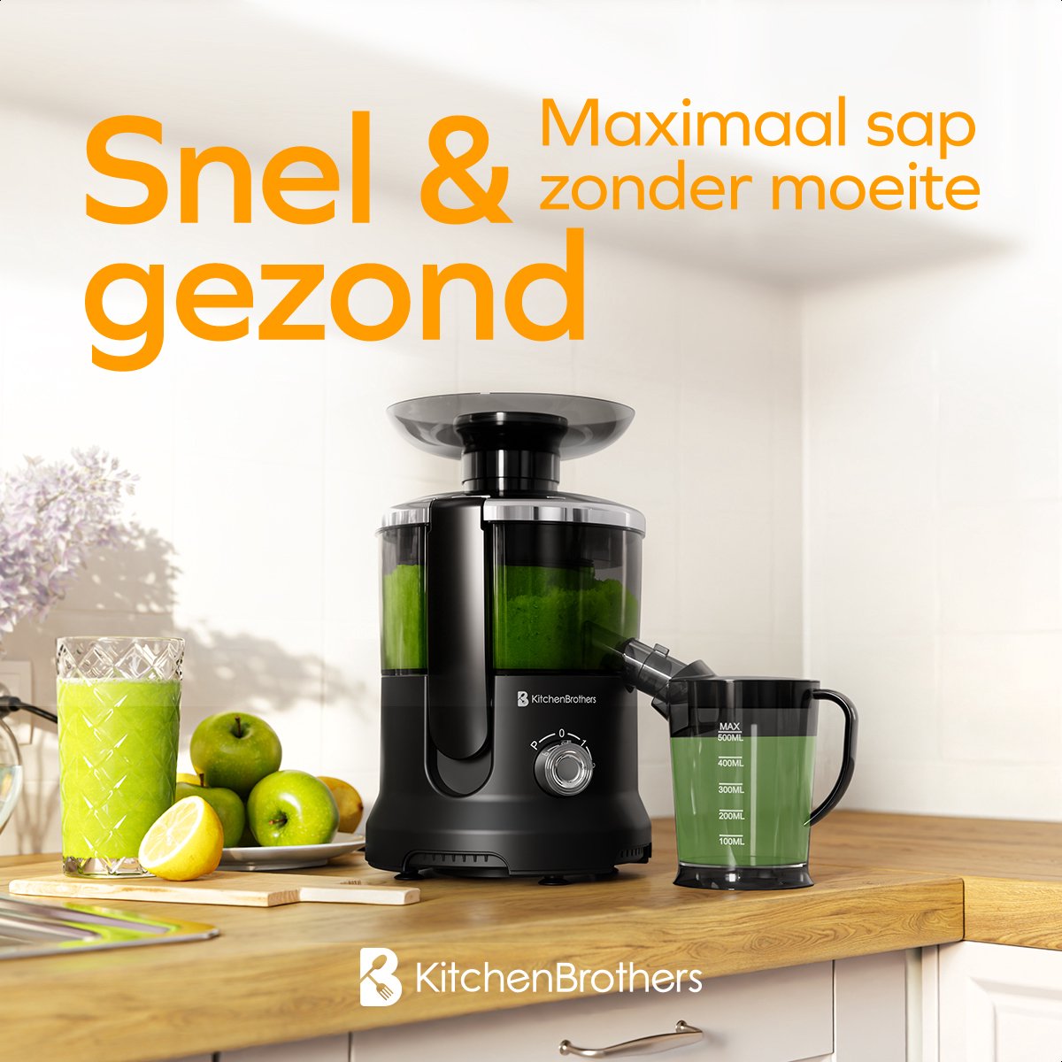 Wat vinden we goed aan de KitchenBrothers Sapcentrifuge 600W Zwart