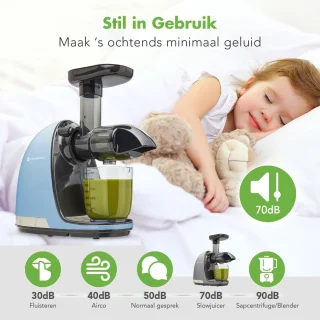 KitchenBrothers Slowjuicer Juicer 700ml Pastel Blauw