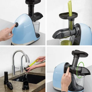 KitchenBrothers Slowjuicer Juicer 700ml Pastel Blauw