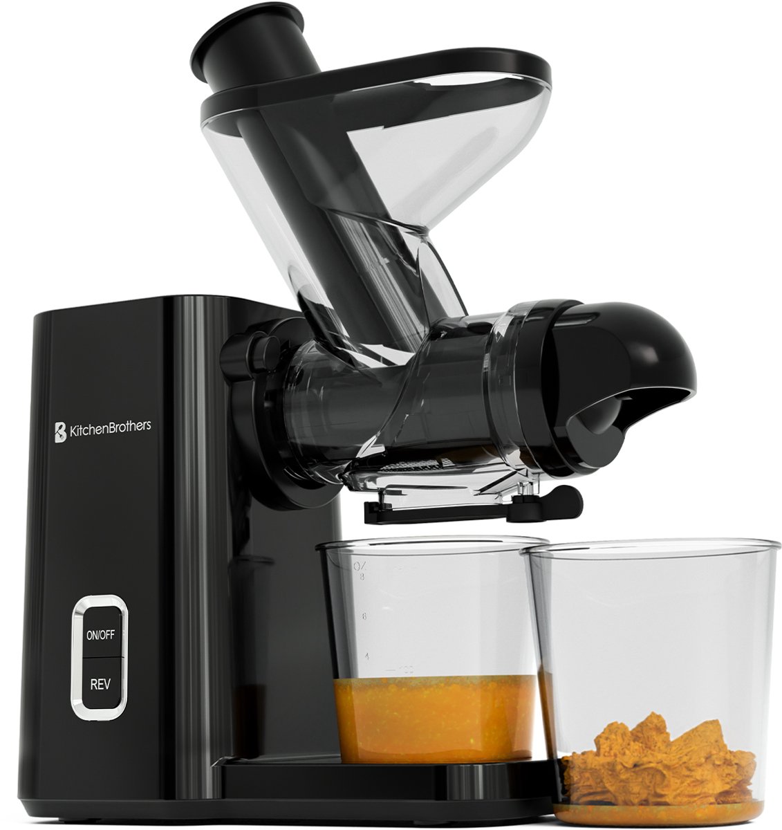 De KitchenBrothers Slowjuicer Mini Juicer Zwart in één oogopslag