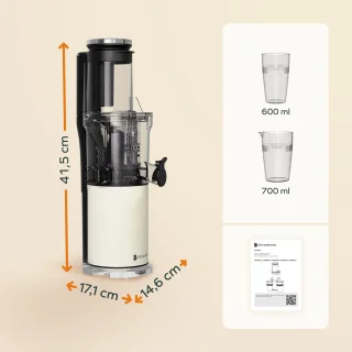 KitchenBrothers Slowjuicer Verticaal 750 ml Champagne