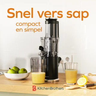 KitchenBrothers Slowjuicer Verticaal 80 mm Zwart