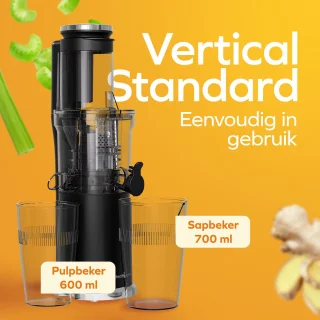 KitchenBrothers Slowjuicer Verticaal 80 mm Zwart