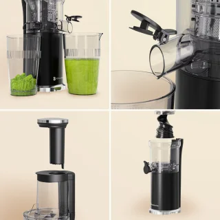 KitchenBrothers Slowjuicer Verticaal 80 mm Zwart