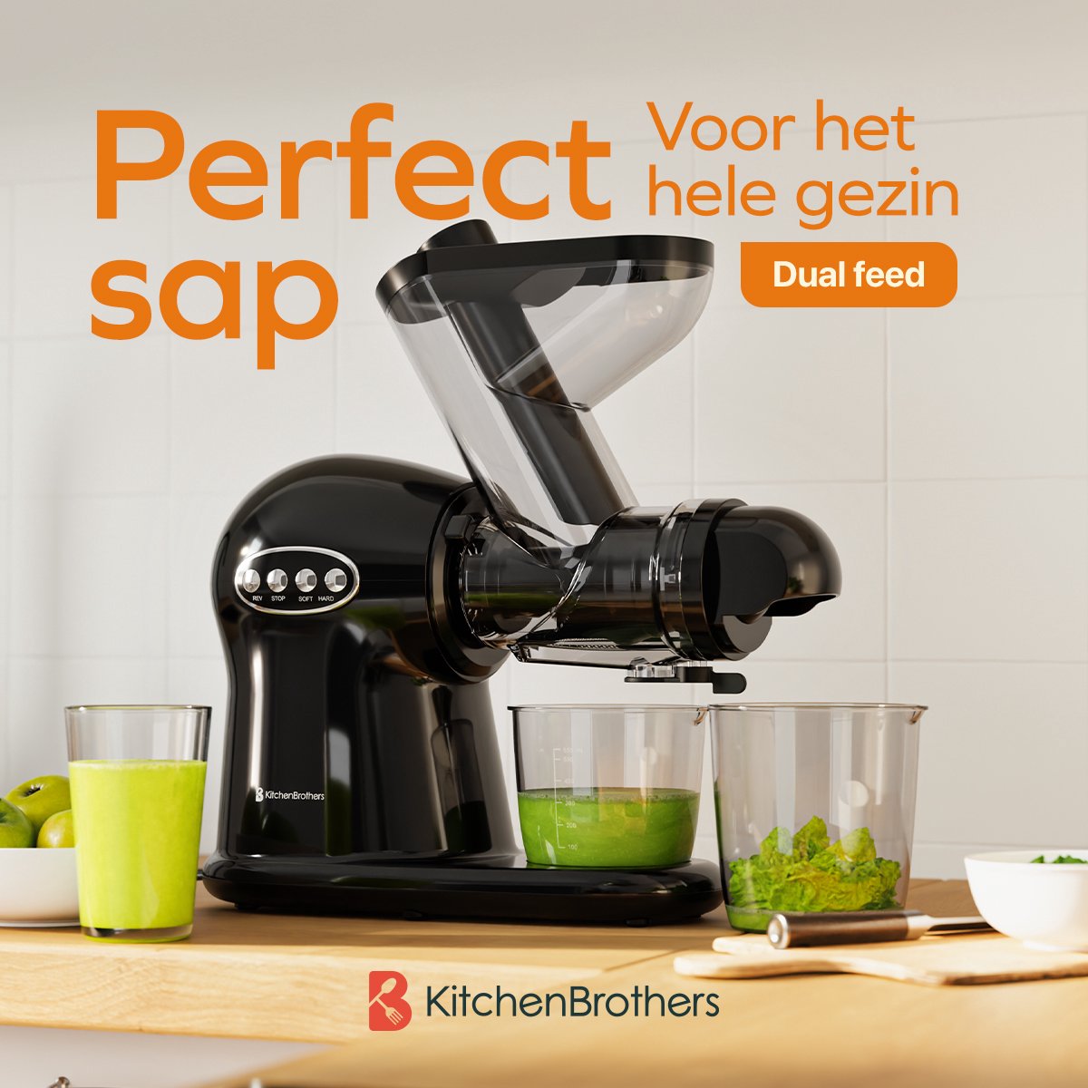 Wat vinden we goed aan de KitchenBrothers Slowjuicer XL Juicer Zwart