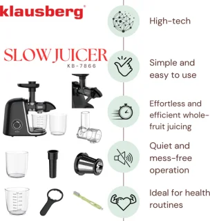 Klausberg KB-7866 Slow Juicer Zwart/Zilver