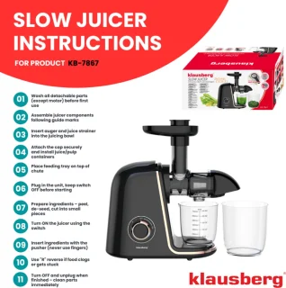 Klausberg KB-7867 Slow Juicer Roségoud