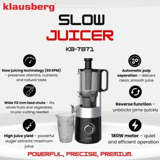 Klausberg KB-7871 Slowjuicer Zwart/Zilver