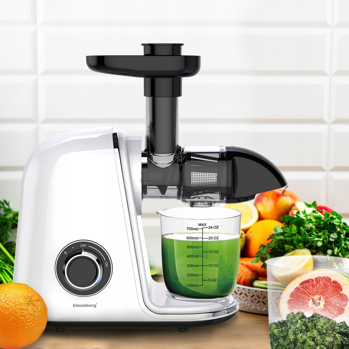 Wat vinden we goed aan de Klausberg Slow Juicer 150W Wit 700ml