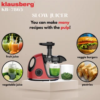 Klausberg Slow Juicer KB-7865 Kersenrood 700ml