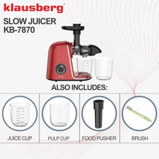 Klausberg Slowjuicer 150W 700ml Kersenrood