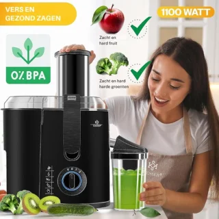 Luxe Slowjuicer Blender Sapcentrifuge 1100W Zwart