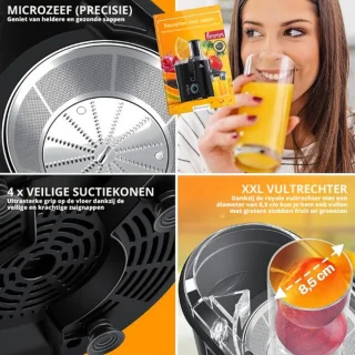 Luxe Slowjuicer Blender Sapcentrifuge 1100W Zwart