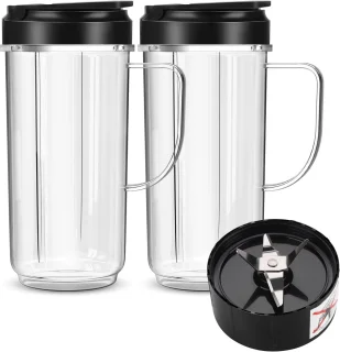 Magic Bullet 22 oz Blenderbekers 2-pack met Klapdeksel en Handgreep voor MB1001