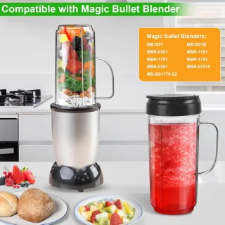 Magic Bullet 22 oz Blenderbekers 2-pack met Klapdeksel en Handgreep voor MB1001