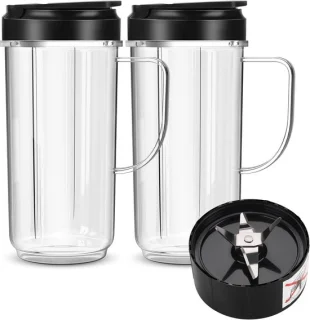 Magic Bullet 22 oz Blenderbekers 2-pack met Klapdeksel en Handgreep voor MB1001