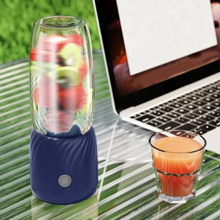 Mini draagbare sapcentrifuge - blauw