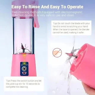 Mini sapcentrifuge USB 380 ml Roze