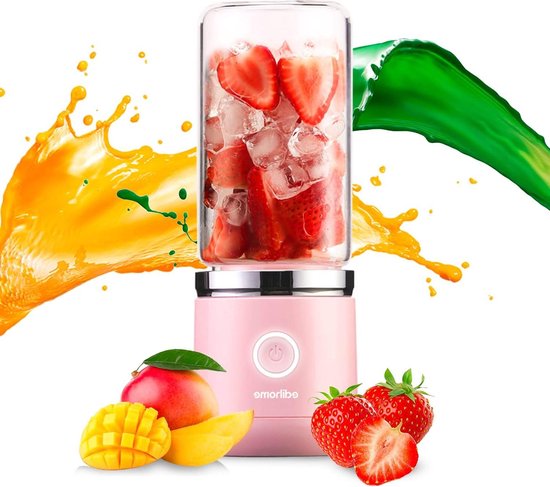 Mini Staafmixer Smoothie Blender 380ml USB Roze
