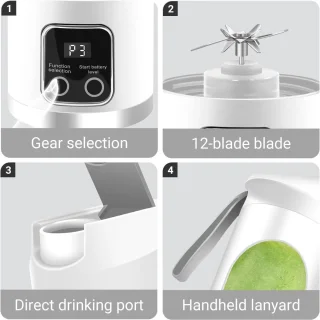 Mini USB-sapcentrifuge 500 ml - Draagbare blender (wit)