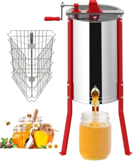 NAIZY 3-frame handbediende honingextractor — degelijk, handmatig en hygiënisch