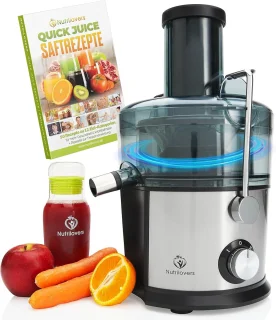 Nutrilovers QUICK-JUICER roestvrijstalen fruit- en groentepers XXL 800W