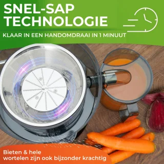 Nutrilovers QUICK-JUICER roestvrijstalen fruit- en groentepers XXL 800W