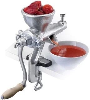 Omgoods fruit- en bessenpers met schroefklem