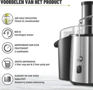 Ontsapper Sapcentrifuge voor Fruit en Groenten