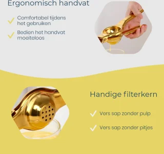 PALMS Handmatige Citruspers Goud