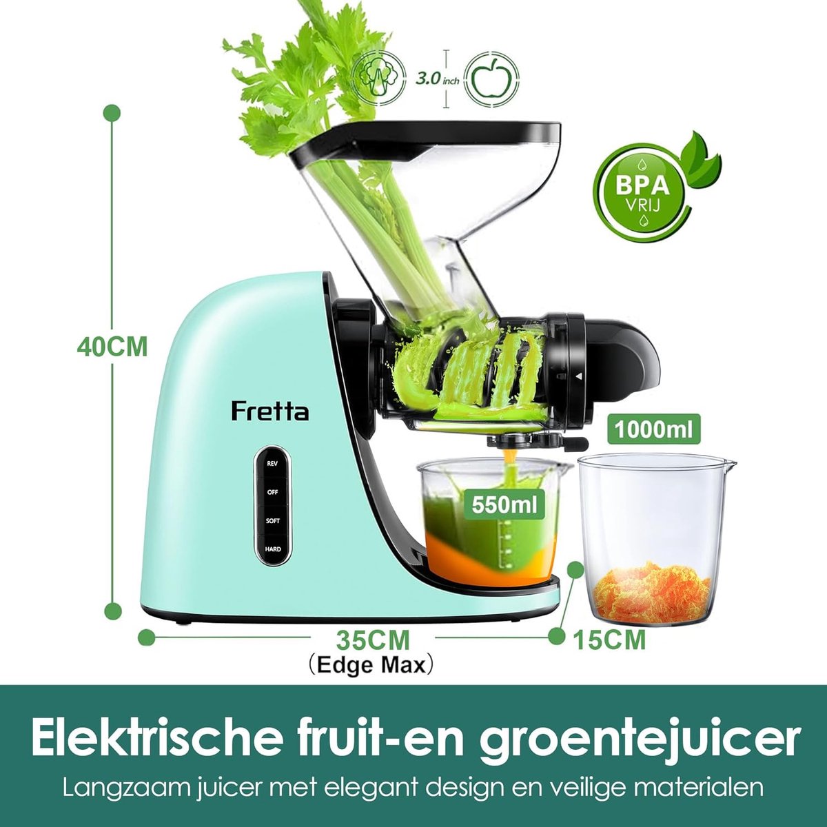 Wat vinden we goed aan de RFWR Slow Juicer elektrische sapcentrifuge