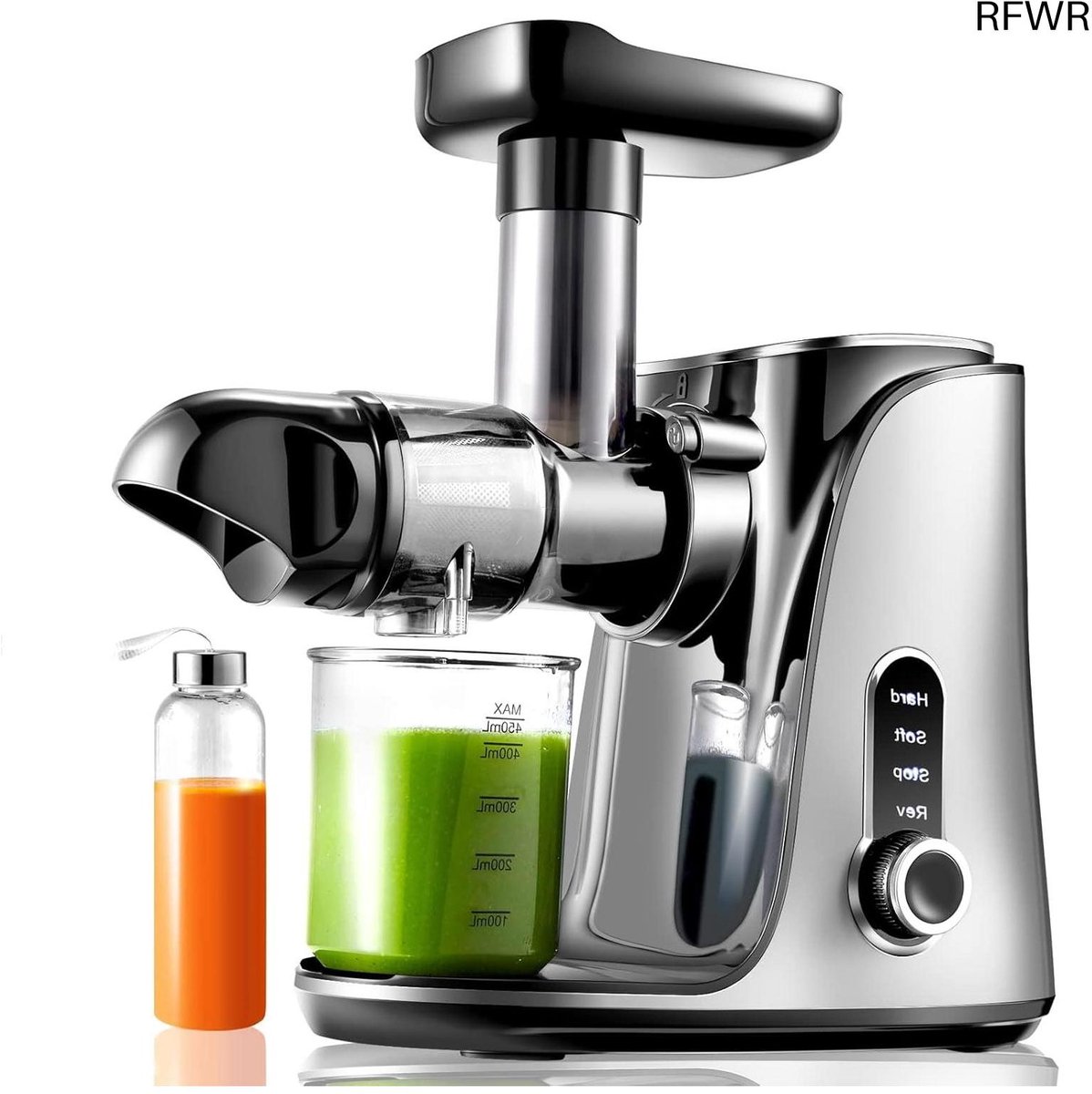 RFWR Slow Juicer met 2 Snelheidsmodi en Reisflessen 500 ml