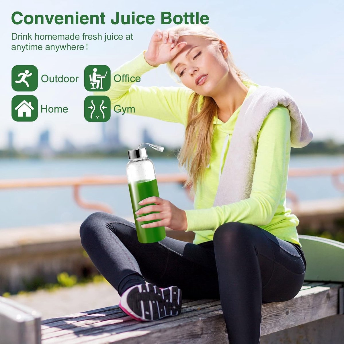 RFWR Slow Juicer met 2 Snelheidsmodi en Reisflessen 500 ml