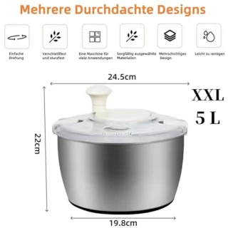 Roestvrijstalen slacentrifuge 5 L