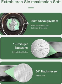 RVS Groente en Fruit Pers 400W Centrifugaal 3 Snelheden Zilver