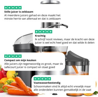 Safecourt Kitchen Sapcentrifuge 1200W Groente & Fruit Juicer