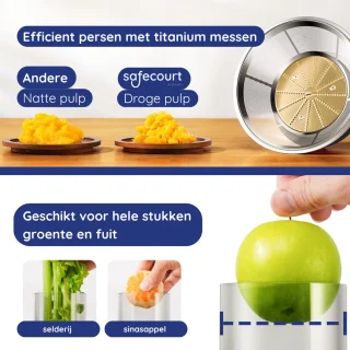Safecourt Kitchen Sapcentrifuge 1200W Groente & Fruit Juicer