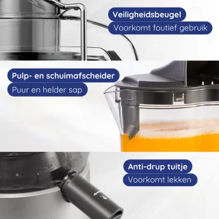 Safecourt Kitchen Sapcentrifuge 1200W Groente & Fruit Juicer