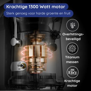 Safecourt Kitchen Sapcentrifuge 1200W Groente & Fruit Juicer