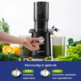 Safecourt Kitchen Sapcentrifuge Slowjuicer Zwart