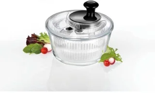 Salade centrifuge met glazen mand