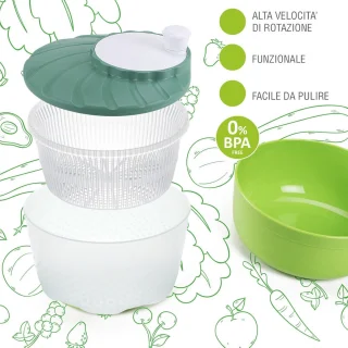 Saladecentrifuge en saladekom