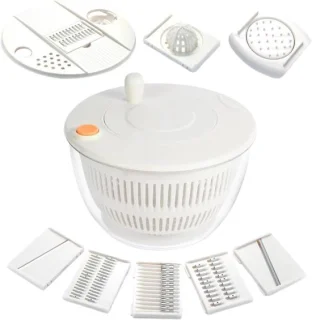 Saladecentrifuge met groentesnijder