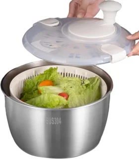 Saladespinner 22 cm roestvrijstalen kom