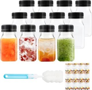 Set van 12 herbruikbare plastic flessen (120 ml)