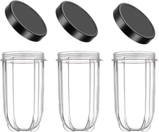 Set van 3 vervangende bekers van 16 oz met deksel voor blender en juicer