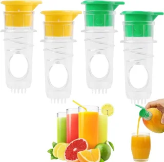 Set van 4 handmatige citruspersen voor citroenen, limoenen en sinaasappels, groen en geel