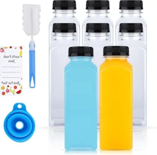 Set van 8 herbruikbare 400ml plastic flessen