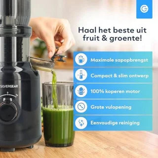 Silvergear® Slow Juicer 250 W Zwart